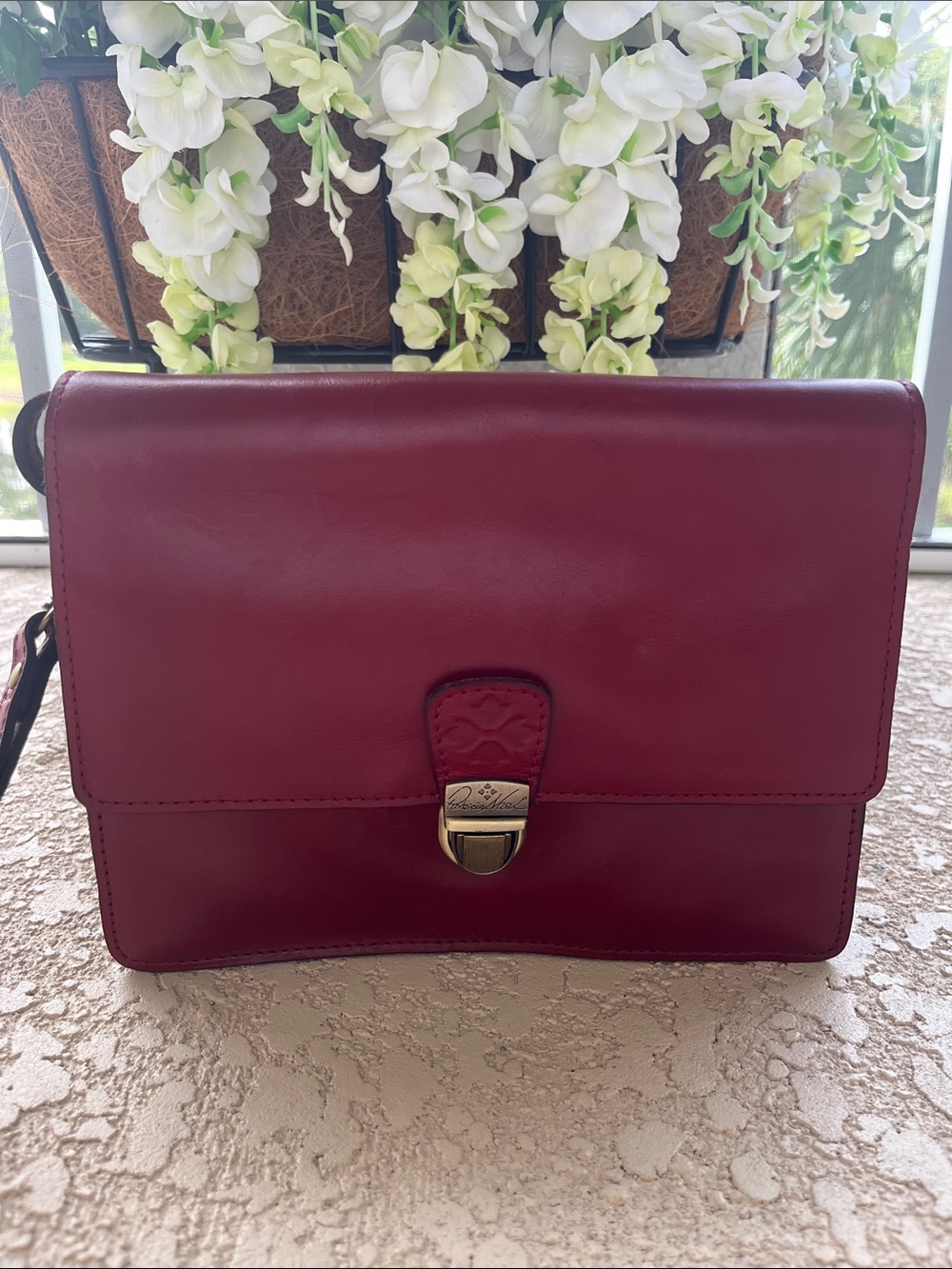 Patricia Nash High Quality Genuine Leather Crossbody Bag-Cherry Red-Gorgeous!!!